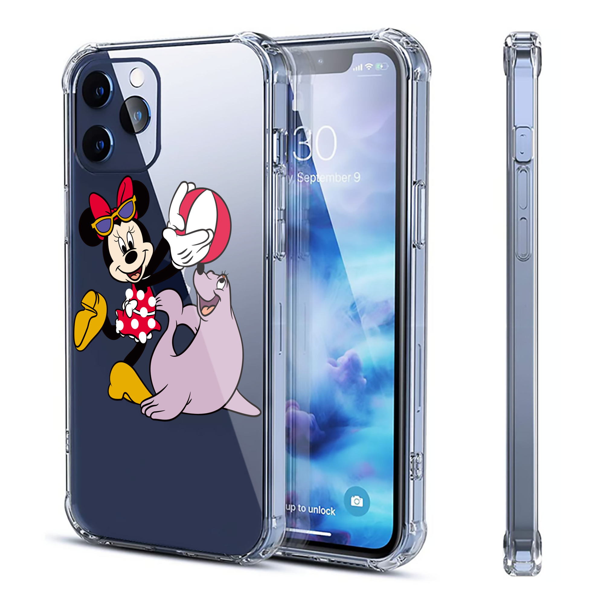 （画像用） ミッキーマウス Mickey Mouse 【iPhone 12シリーズ対応】透明スマホケース（クリアソフトケース）